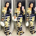 2017 fashion bodycon sexy femme vestidos bazin riche robe plaid golden chain print dashiki dress sheath