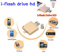 I — FlashDrive HD usb-флеш-накопитель 100% 64 гб телефон OTG для iphone 6 / 5 / ipad / ipod 8 гб 16 гб 32 гб ручка диски