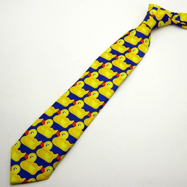 1 PC Fashion Casual Men Tie Hot TV Show Yellow Ducky Necktie Fancy Duck Pattern Tie Free Shipping