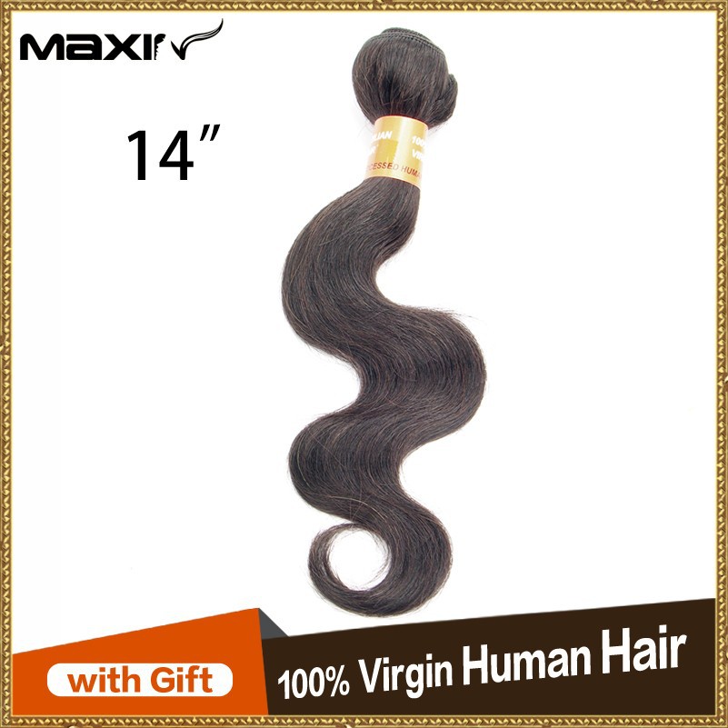 14 inch body wave human virgin hair brazilian malaysian peruvian Indian Mongolian Hair Extension