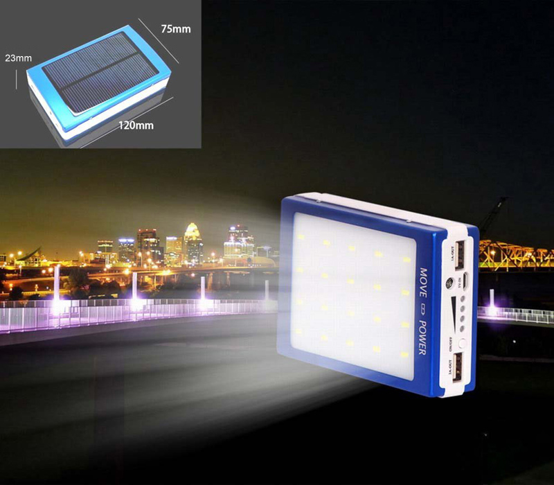DOSHIN Solar Power Bank Real 12000mah Dual-USB Solar Battery Charger With 20pc LED Camping Lights for iPhone Xiaomi DOSHIN Solar Power Bank Real 12000mah Dual-USB Solar Battery Charger With 20pc LED Camping Lights for iPhone Xiaomi