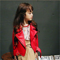 New 2016 Girls Motorcycle Jacket Children PU Jacket Kids Fashion Autumn Coat Toddler High Quality Coat