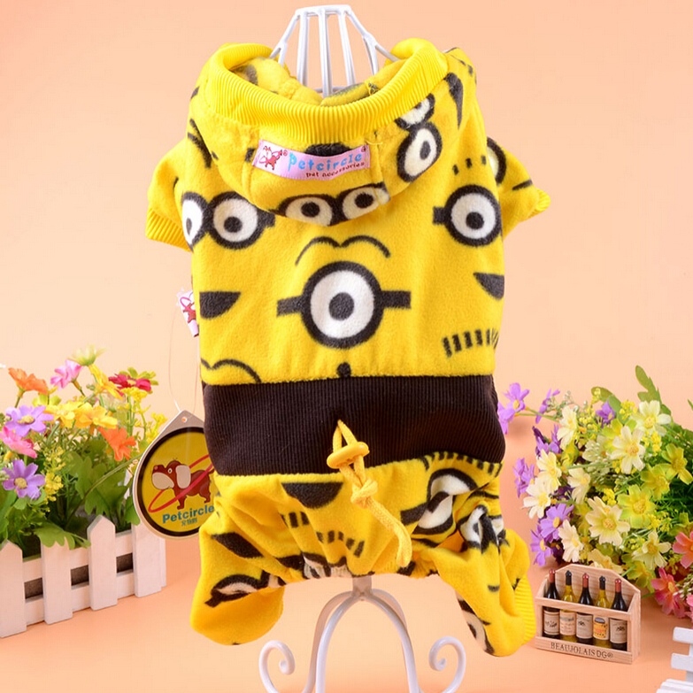 Fashion  2015 Spring Soft Carton Dog Jumpsuit Pet Apparel XXS XS S M L Free Shipping Wholesale Retail