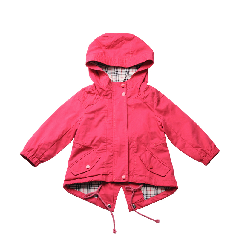 2015 New Children Outerwear Girls Coats Long Sleeve Jacket Kid Girl Fashion Hoodies Autumn Outerwear Grid In Material  Coat