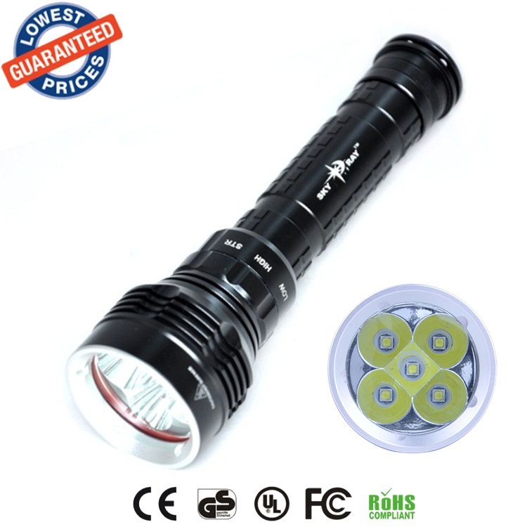 2015 DX5 diving flashlight CREE XM-L2 8000LM waterproof torch underwater 100M led flashlight for 26650 battery led flashlight