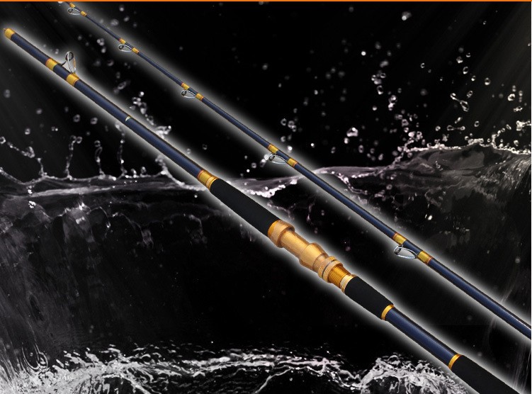Carbon Jigging Tubertini Boat Rods With Metal Reel Seat 2.4M Trolling