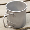 Keith 350ml Cup Folding Handle Single wall Titanium Mug With Lid Anti acid No Scale Bacteriostatic