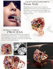 High Quality Multicolor Austrian Crystal SWA Element Engagement Rings With 18K Rose Gold Plate AAA Zircon