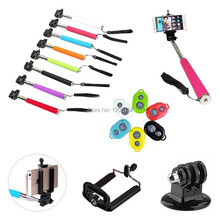 colorful hand Monopod selfie stick cell phone mobile camera shutte with bluetooth button for Apple 5 5S 6 puls Samsung galaxy