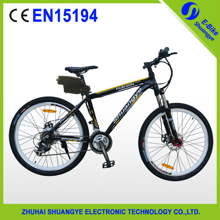 CE EN15194 mountain electric bicycle with 36v 12ah lithium battery