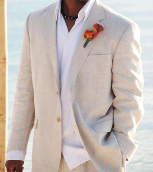Простой белье костюмы зубчатый мужчины свадебные костюмы женихи смокинги мужские костюмы уменьшают подходящие пляж жениха костюмы куртка + брюки tt910