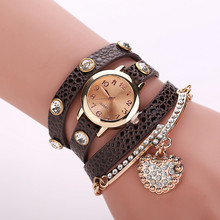 2016 New Arrived Casual Luxury Heart Pendant Women s Bracelet Wrist watches Dress Watches Women Fashion