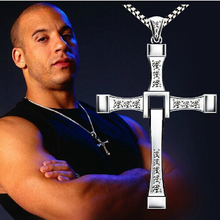 New Luxury The Fast and The Furious Dominic Toretto Pendant Necklace Collares Nuevos 2015 Long Silver Chain Necklace Men Jewlery