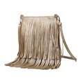 2016 Women Fashion Tassel Fringe Handbags Trend PU Leather Shoulder Bag Ladies Black Leather Crossbody Bags