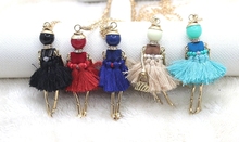 Fashion doll necklace for women 2015! Cute Assorted Colors Tassels Doll Necklace Women Jewelry Accessories Bijoux NS315-319-320