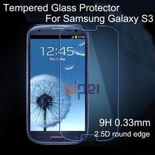 0.33mm 2.5D Explosion Proof Premium Tempered Glass Screen Protector for Samsung Galaxy i9300 S3 Free Shipping