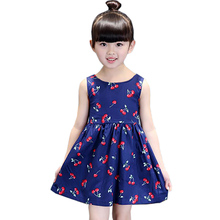 2-11 ages 2016 Summer Girl Dress Casual Dresses Girls Clothes Printing Floral Sleeveless Dress Dress