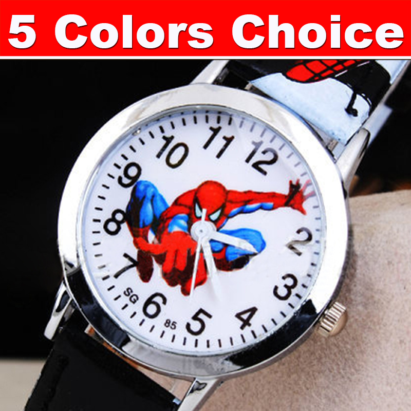 2015 Hot Cartoon Watch Children Kids Wristwatch Boys Clock Child Gift Leather Wrist Watches Quartz Cartoon-watch Quartz-watch
