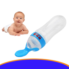 1 Pc Babies Creative Feeding Spoon Heat-resistance Silicone Cereal Feeding Bottle 29313