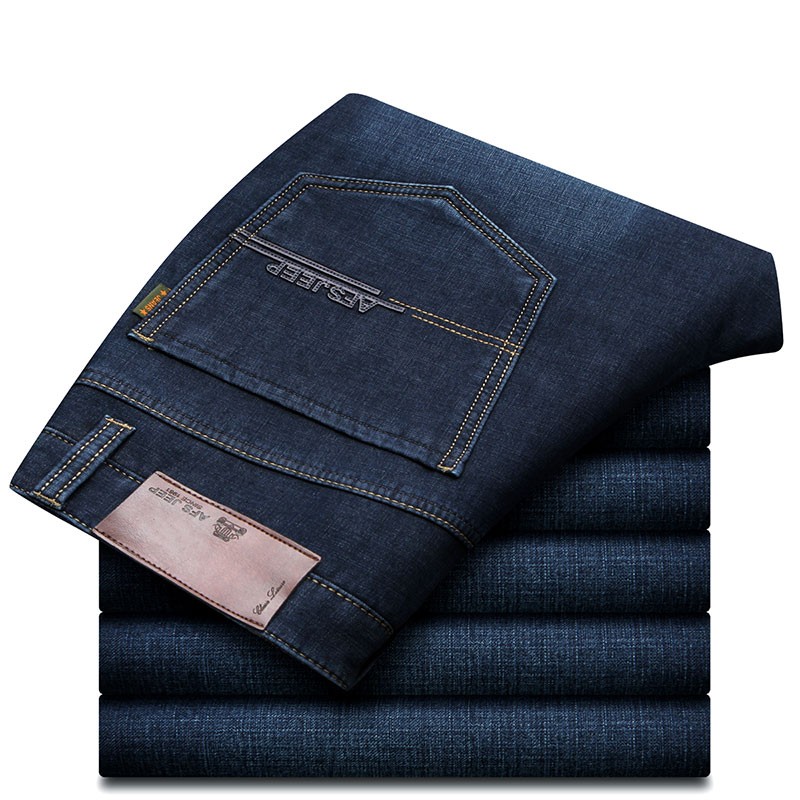2015 Autumn Winter Fleece Men Jeans High Quality Casual Blue Mid Waist Straight Denim Jeans Long Pants Plus Size AFS JEEP 30~42 (13)