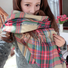 2016 Lady Women Cozy Mini Blanket Oversized Tartan Scarf Shawl Plaid 8OD2