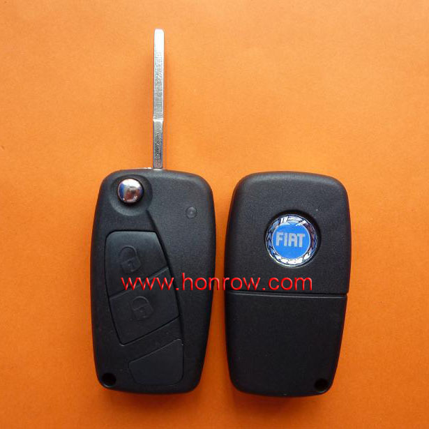 Fiat 2 button flip remtoe key blank (Black Color)