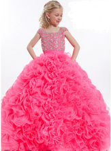 Custom Girls Set Auger Dresses Ball Gown Stage Performance Long Dress Princess Party Dress Flower Girls 2-16 Age Kids Dresses