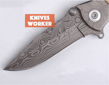 Browning Damascus Knives Folding Blade Knife Survival Camping Utility Tactical Knife Outdoor Knives Wood Handle 7cr17Mov