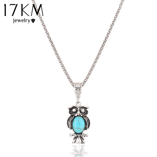 New Fashion hot sale Vintage Bohemia Ethnic style Bohemia Owl Pendants Necklace Turquoise Statement Necklace jewelry