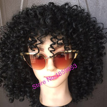 2016 Newest Medium Long afro Kinky Curly wig Synthetic wig for Black Women