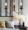 3 5 6 heads Black Iron creative Chandeliers candle lights simple vintage bar foyer candle light