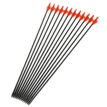 12pcs 80cm Fiber Glass Arrows with Plastic Red Feather for Archery Shooting Target and Hunting with Long Bow