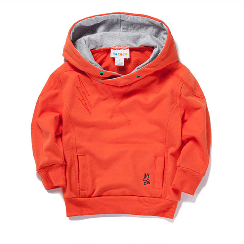 New 2016 children clothing Sport Boys Girls Hoodies clothes 100 Cotton solid color hooded sweaters baby