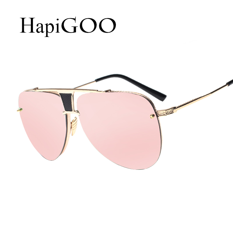 HapiGOO Fashion Men Big Frame Pilot Sunglasses Flat Top ...