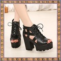 Women Summer Boots 2015 Ladies High Heel Boots Open Toe Ankle Boots