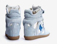 Isabel Marant 100 Original Wedge High Heel Sneakers Cowboy pentagram Suede Leather Boots