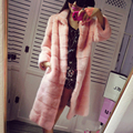 2016 women s marten overcoat real mink fur coat long leather coat design