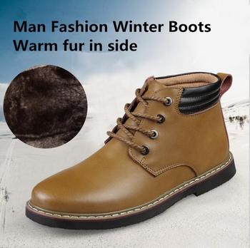 2015 зима новое поступление высокое качество марка дизайн парня из натуральной кожи теплые мода сапоги большой размер бесплатная Delivry оптовая продажа