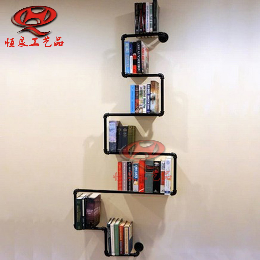 Купить iron pipe wall racks on the bookshelf french creative.