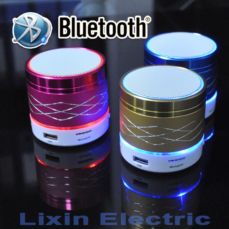 2016 New LED Light Portable Mini Metal Steel Wireless Bluetooth Speaker Music Amplifier with FM Radio MP3 Player Support SD Card 2016 New LED Light Portable Mini Metal Steel Wireless Bluetooth Speaker Music Amplifier with FM Radio MP3 Player Support SD Card