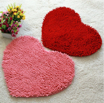 Пушистый спальня коврик ковровое покрытие коврик для ванной комнаты в форме сердца любви коврик 43 X 59 см синели