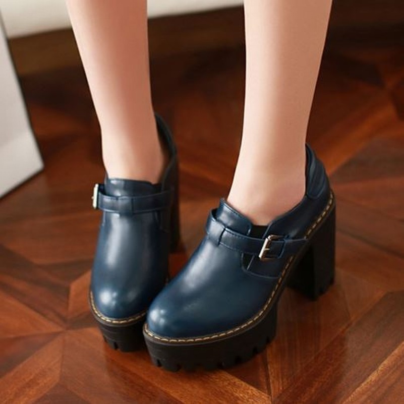 chunky platform square heel