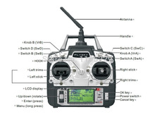 Original Flysky FS-T6-RB6 FS 2.4GHz Helicopter Quadcopter Multirotor Transmitter 6CH 6 Channel Radio Remote Controller Mode 1/2