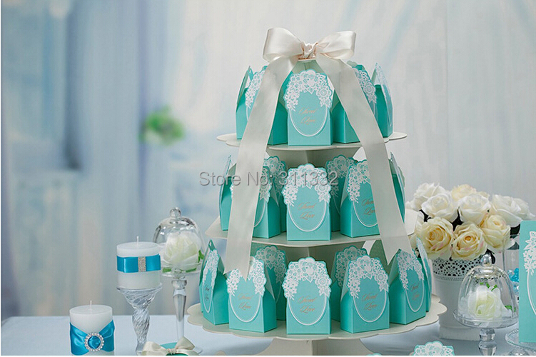 FreeshippingSkyBlueBoxesWeddingPartyFavorCandyBoxes50pcslot