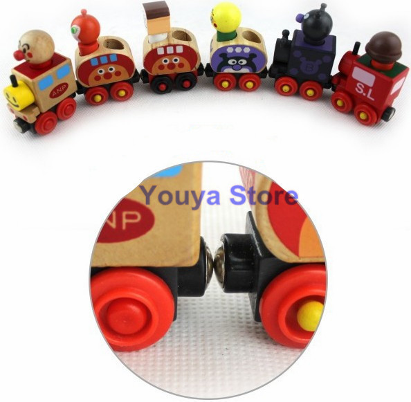  Model Vehicle Wooden Magnet Train 6pcs Small Cars Diecast Vehicles
