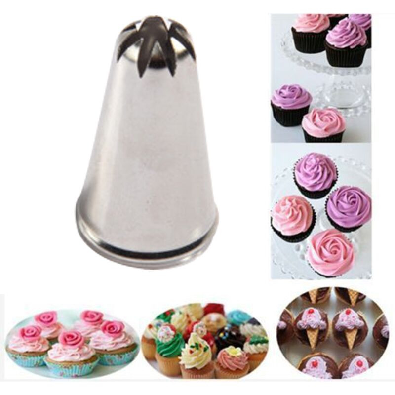 3Pc Drop Rose Flower Cup Ice Cream Piping Tip Nozzle Cake Decorating Pastry ^m^