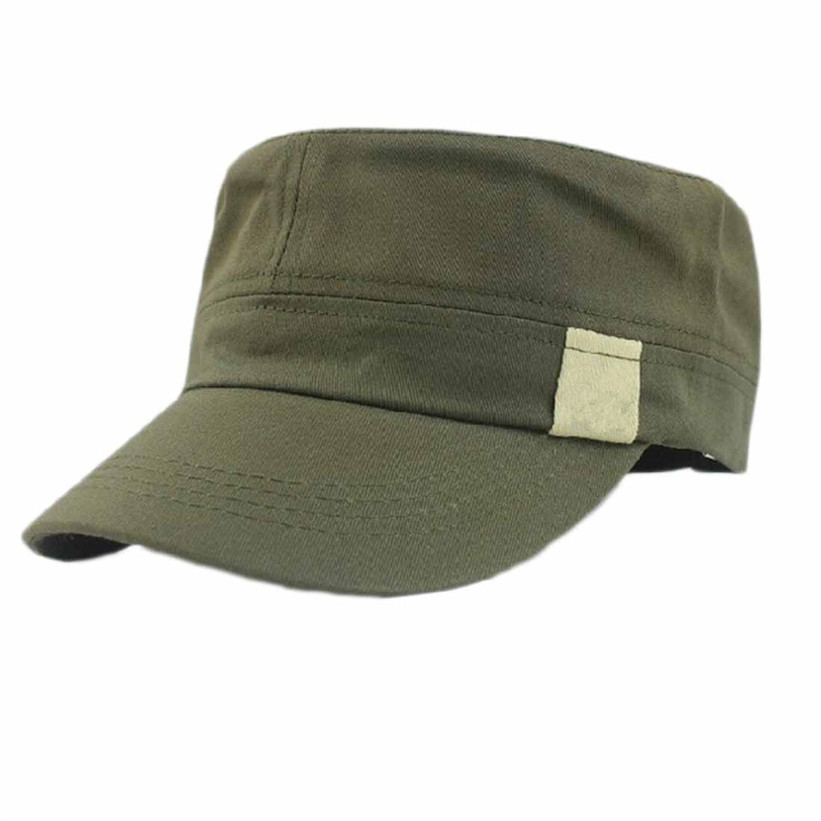 Delicate Summer Style Unisex Flat Roof Military Hat Bush Hat Solid Baseball Field Cap Hot Selling
