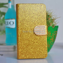 Free Postage Shiny Bling Pu Leather Flip Cover Lenovo K860 Smart Phone Cases With 1 Card Holder And Media Stand Design