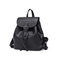 Women Genuine Leather Fashion Knitting Small Backpack 2016 New Top Layer Cowhide Woven Pattern Designer Flap