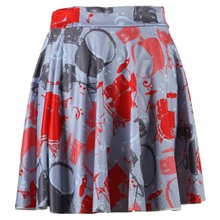 Newest Fashion Women Drums Summer Mini Skirt Womans Pattern Printed Short Skirt Girls Stretched Young Style Kilts Top Quality